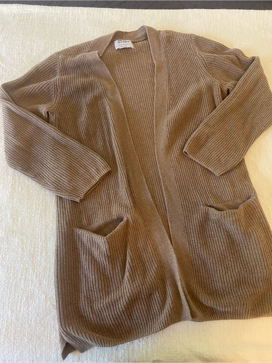 Old Navy Sweaters - Old Navy Women's Open-Front Ribbed Cardigan with Pockets - Brown - Size Medium